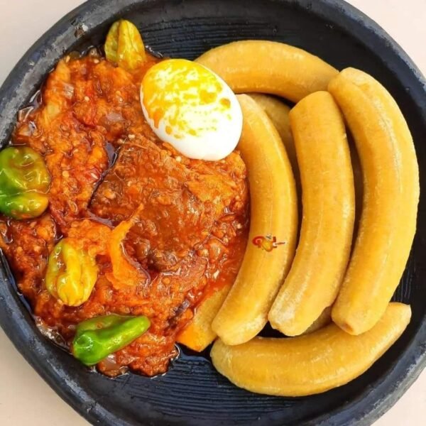 Bioled Plantain and Garden Egg Stew